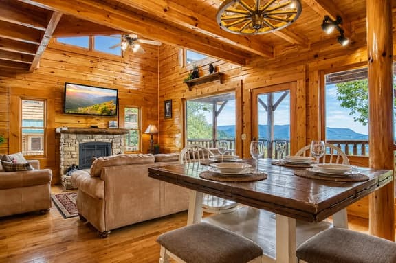 Luxe Smoky Mtn Log Cabin Hot Tub, Pool & Views - Image 1