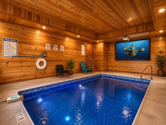 Luxury Cabin with Indoor Pool, Theater, Sleeps 18 - Image 1